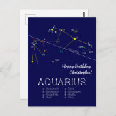 Carte Postale Constellation du zodiaque Verseau (Devant / Derrière)