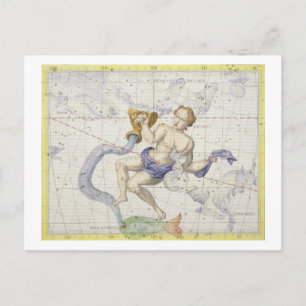 Carte Postale Constellation of Aquarius, plate 9 from 'Atlas Coe
