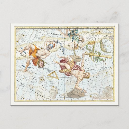 Carte Postale Constellations de l'Atlas céleste vintage (Devant)