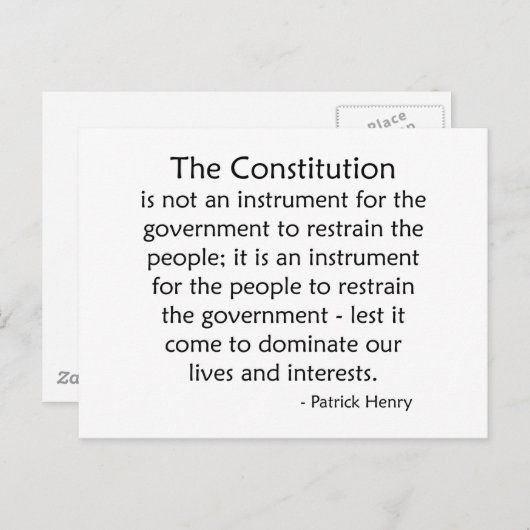 Carte Postale Constitution (Devant / Derrière)