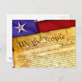Carte Postale Constitution américaine et drapeau américain (Devant / Derrière)