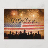 Carte Postale Constitution des États-Unis avec le drapeau de la (Devant)