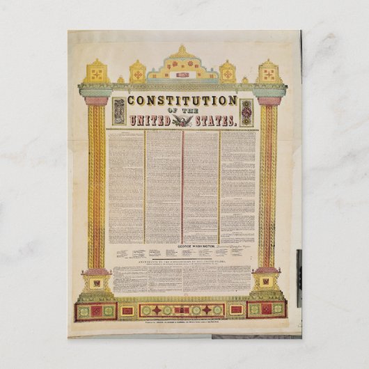 Carte Postale Constitution des États-Unis d'Amérique (Devant)