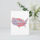 Carte Postale Constitution des États-Unis en forme de USA (Debout devant)