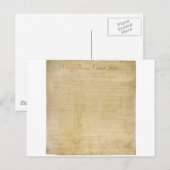 Carte Postale Constitution initiale des États-Unis Déclaration d (Devant / Derrière)