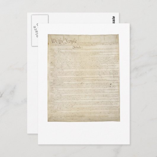 Carte Postale Constitution - Préambule - Article I (Devant / Derrière)