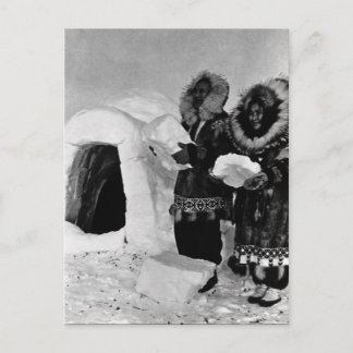 Carte Postale Constructeurs d'igloos Vintage USA Alaska