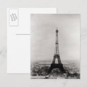 Carte Postale Construction de la Tour Eiffel (Devant / Derrière)