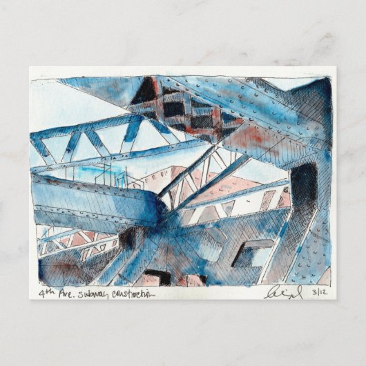 Carte Postale Construction de quatrième avenue (Devant)