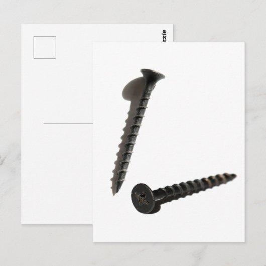 Carte Postale Construction du bâtiment de vis noir autobloquant (Devant / Derrière)