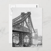 Carte Postale Construction du pont de Williamsburg, 1901 (Devant / Derrière)