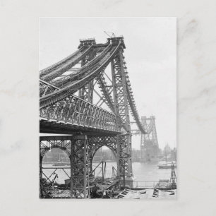 Carte Postale Construction du pont de Williamsburg, 1901
