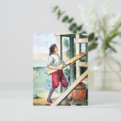 Carte Postale Construction d'un Cabine, Construction (Debout devant)