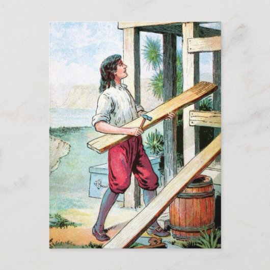 Carte Postale Construction d'un Cabine, Construction (Devant)