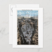 Carte Postale Construction d'une scène de navire en acier (Devant / Derrière)