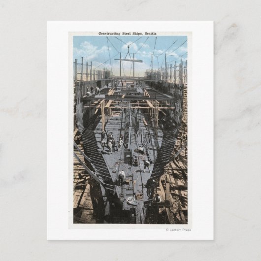 Carte Postale Construction d'une scène de navire en acier (Devant)
