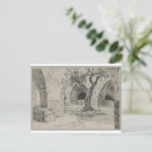 Carte Postale Construction extérieure du couvent arménien, Jérus (Debout devant)