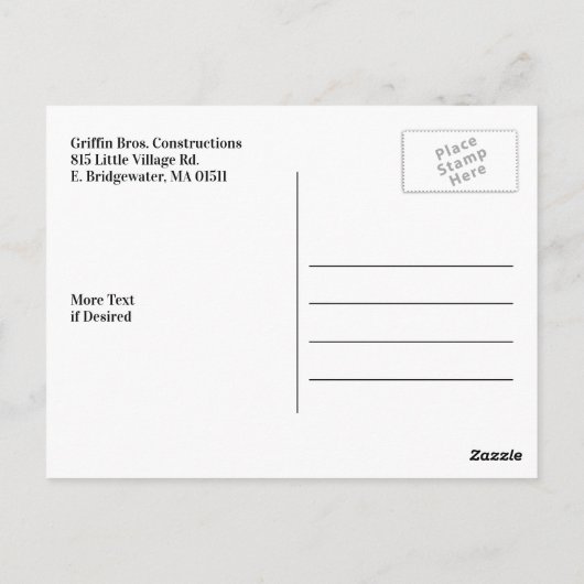 Carte postale Constructions (Dos)