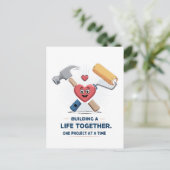 Carte Postale Construire une vie ensemble | Maison de couple DIY (Debout devant)