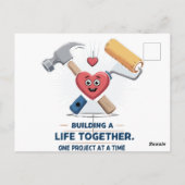 Carte Postale Construire une vie ensemble | Maison de couple DIY (Dos)