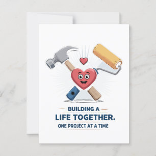 Carte Postale Construire une vie ensemble   Maison de couple DIY