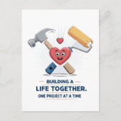 Carte Postale Construire une vie ensemble | Maison de couple DIY (Devant)