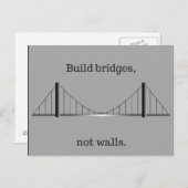 Carte Postale Construisez des ponts, pas des murs. (Devant / Derrière)