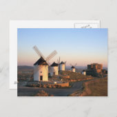 Carte Postale Consuegra, La Mancha, Espagne, éoliennes (Devant / Derrière)