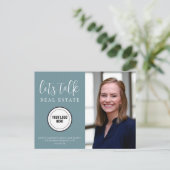 Carte Postale Contact Turquoise professionnel Info photo Immobil (Debout devant)