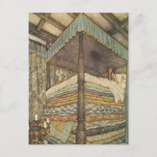 Carte Postale Conte de fées vintage, princesse et pois, Edmund D