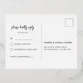 Carte postale contemporaine RSVP noir & or (Verso)