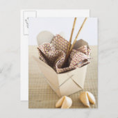 Carte Postale Conteneur à emporter chinois et biscuits chinois (Devant / Derrière)