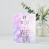 Carte Postale Content de m'être glissé à droite - Joli paillette (Debout devant)