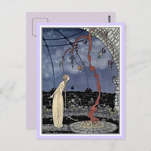 Carte Postale Contes de fées : Violette et Ourson dorment (Devant / Derrière)