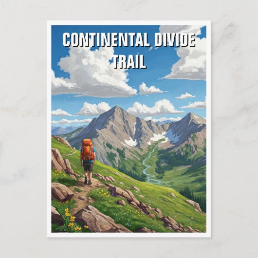 Carte Postale Continental Divide Trail Travel Hiker (Devant)