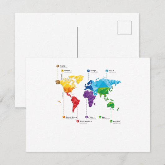 Carte Postale Continents (Devant / Derrière)