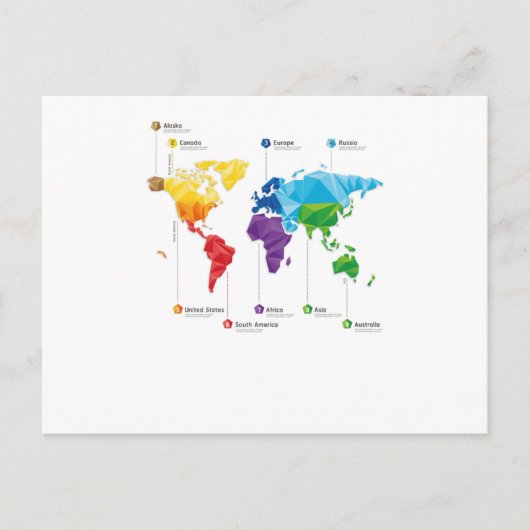 Carte Postale Continents (Devant)
