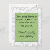 Carte Postale Continuez à combattre ! Dieu est avec toi ! (Devant / Derrière)