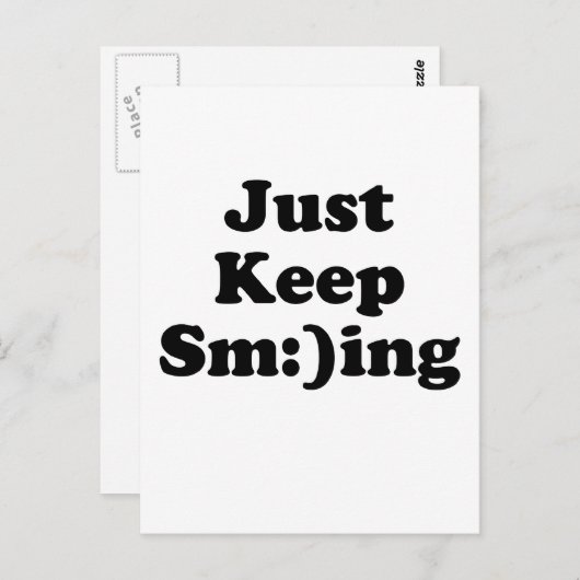 Carte Postale Continuez À Sourire (Devant / Derrière)