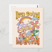 Carte Postale Continuez, Continuez À Croître | Champignons et fl (Devant / Derrière)