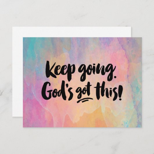 Carte Postale Continuez. Dieu a ceci ! (Devant / Derrière)