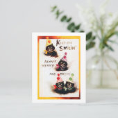 Carte Postale Continuez sur Smilin, Chat noir, Louis Wain (Debout devant)