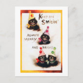 Carte Postale Continuez sur Smilin, Chat noir, Louis Wain (Devant)