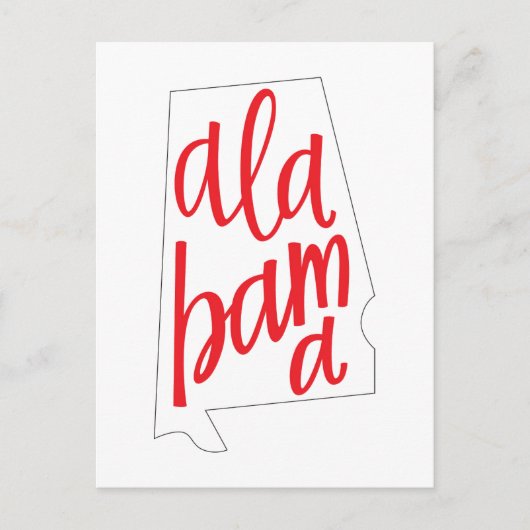 Carte Postale Contour de l'Alabama (Devant)