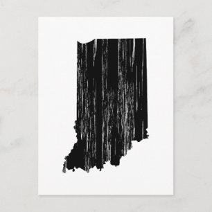 Carte Postale Contour de l'État de l'Indiana en détresse