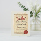 Carte Postale Contrat de Burglar (Debout devant)