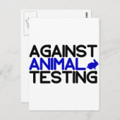 Carte Postale Contre les essais sur les animaux (Devant / Derrière)