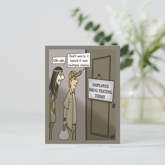 Carte postale Contrôle des médicaments des employé (Debout devant)