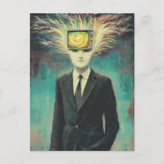 Carte Postale Contrôle mental Électrification des cheveux (Devant)