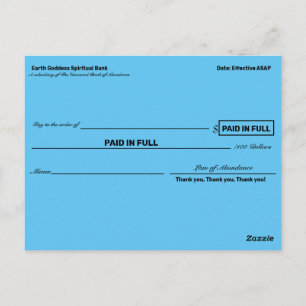 Carte Postale Contrôles d'abondance pour Manifester la richesse